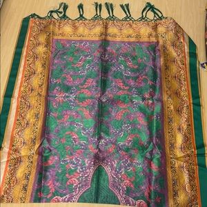 Colorful Patterned Tapestry with Fringe